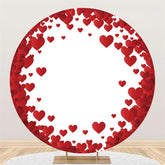 Lofaris Red Hearts Round Simple Happy Valentines Backdrops
